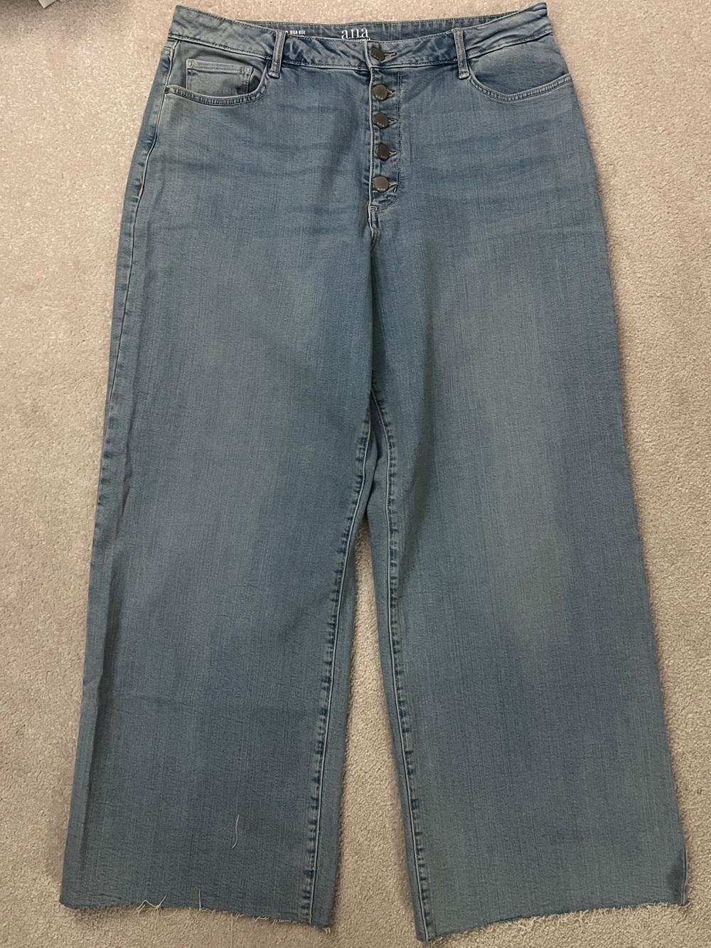 a.n.a Light Blue Wide-Leg High-Rise Button-Fly Jeans